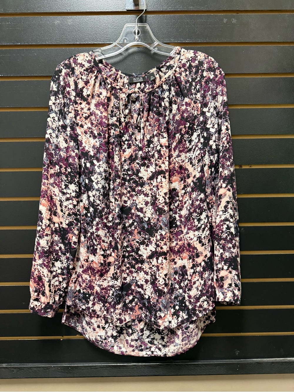 a.n.a A New Approach Abstract Print Long Sleeve Blouse XS